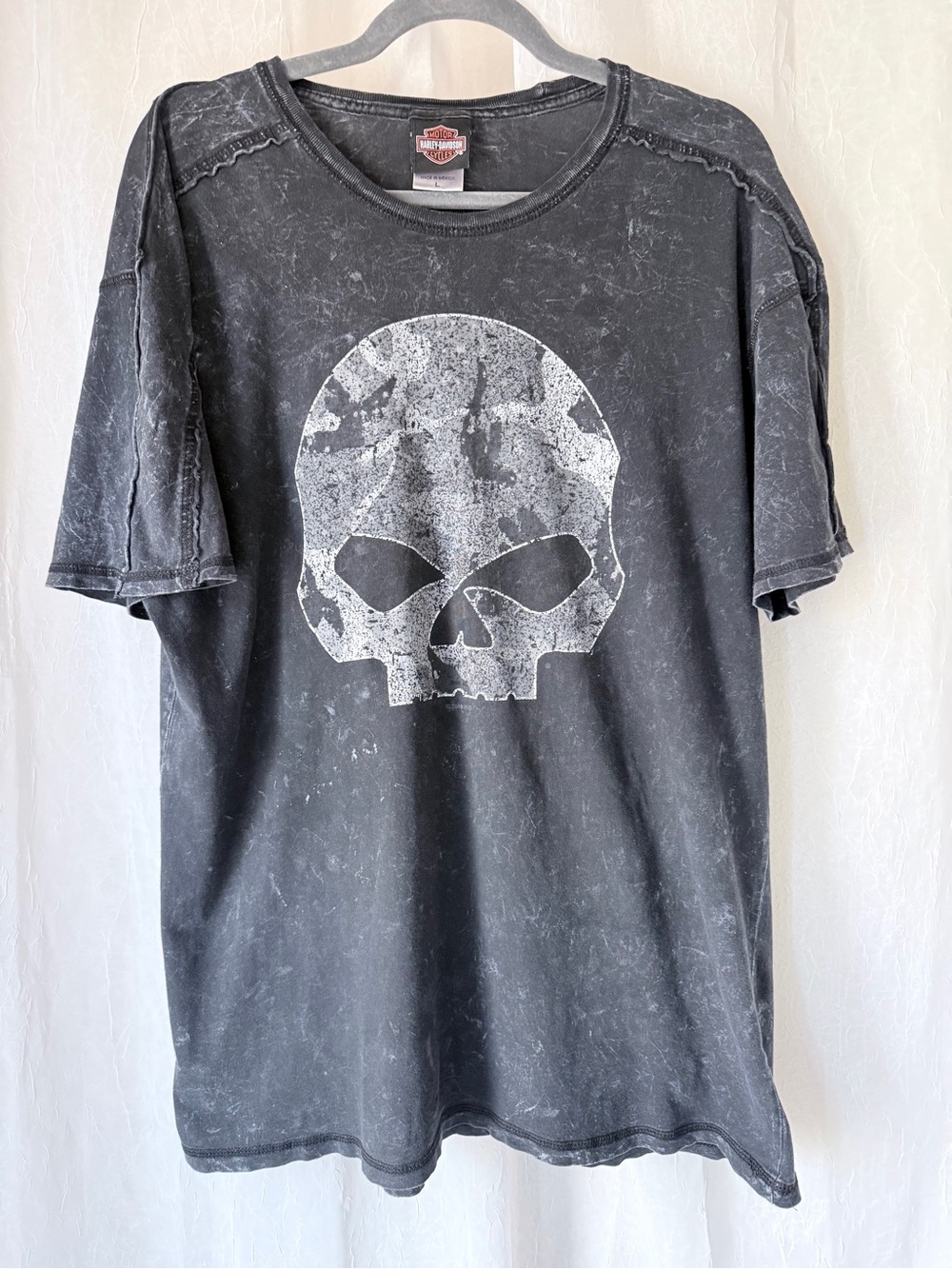 Harley-Davidson Willie G Skull Acid Wash Shirt L Pueblo CO size large